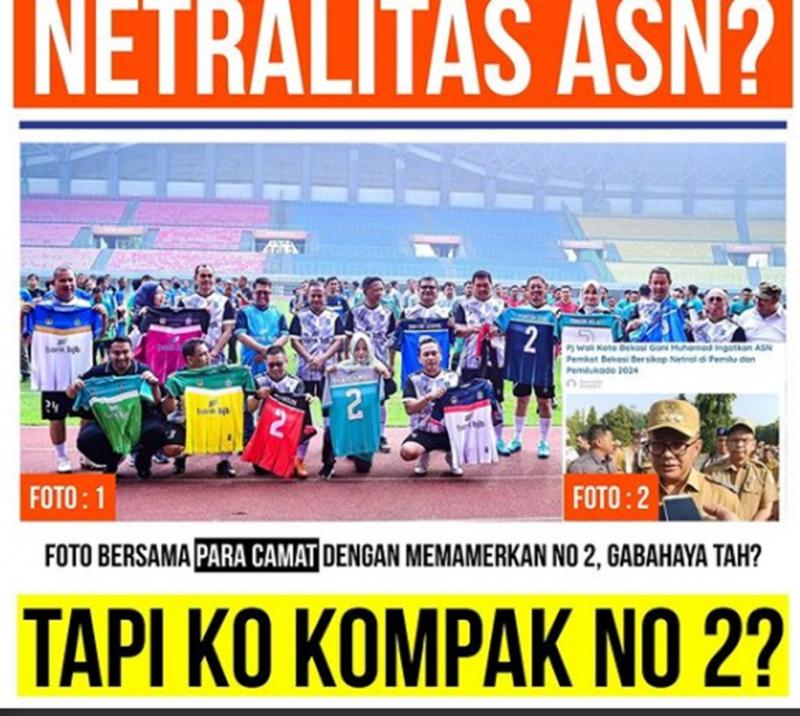 Ilustrasi Foto ASN Bekasi Kota Pamer Jersey Kaus Bola Semua Nomor 2 (Dok.Pemkot Kota Bekasi)