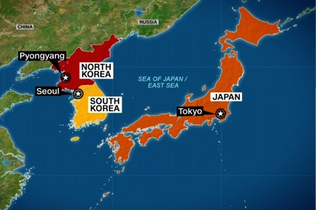Wilayah perbatasan Korea Utara, Korea Selatan dan Jepang (Dok.Sindo)