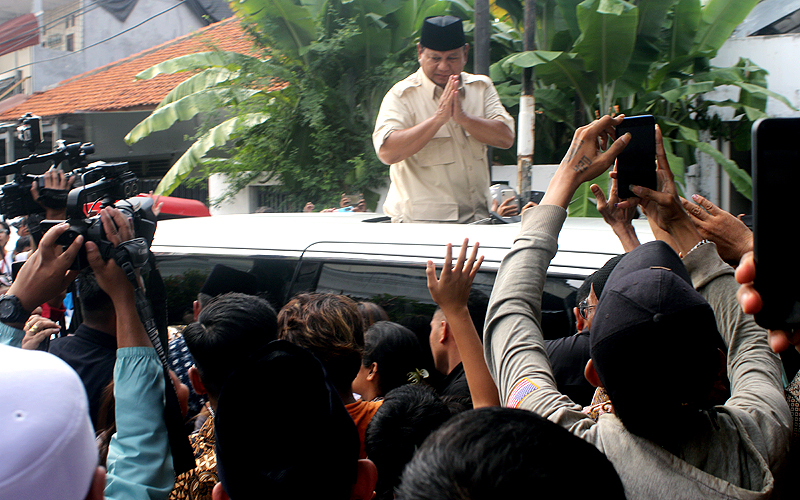 Ilustrasi: Calon Presiden nomor urut 2 Prabowo Subianto. Prabowo-Gibran berhasil mengungguli paslon 02 yang diusung PDI Perjuangan di daerah yang dikenal sebagau kandang banteng seperti Jawa Tengah dan Bali. Robinsar Nainggolan