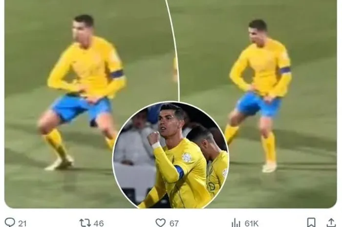 Ketika Gestur Tak Senonoh Ronaldo Bisa Jegal Al Nassr Juara Liga Saudi. (Kolase dari berbagai sumber).
