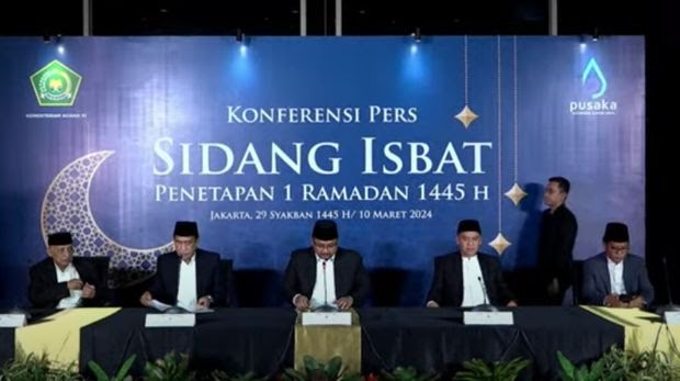 Konpers Sidang Isbat penetapan 1 Ramadhan 1445 H (YouTube Kemenag RI)