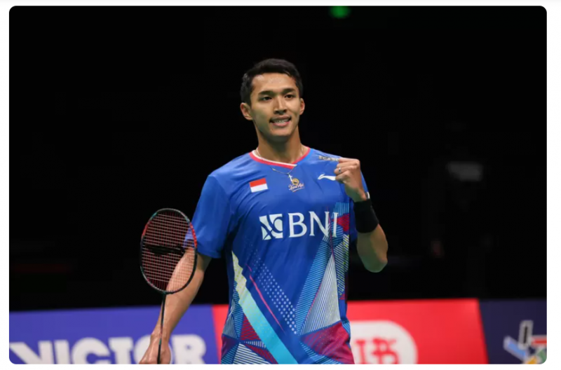 Tunggal Putra Indonesia Jonatan Christie maju ke final kejuaraan Bulu Tangkis Asia 2024 usai mengalahkan Shi Yu Qi di semi final. (Humas PBSI) 