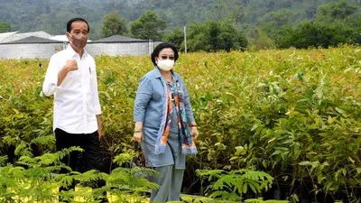 Presiden Joko Widodo bersama Megawati Soekarnoputri yang juga Dewan Pengarah Badan Riset dan Inovasi Nasional (BRIN) beberapa waktu lalu di Rumpin, Bogor. (Biro Pers Sekretariat Presiden) 