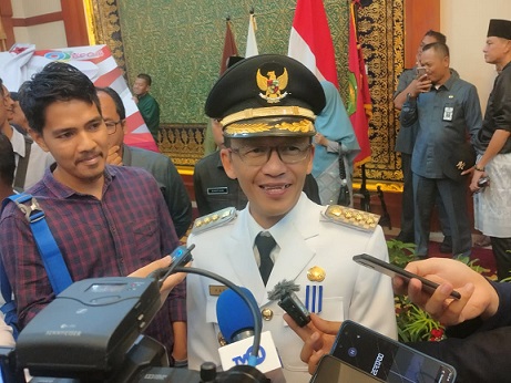 Pj Walikota Tanjungpinang, Hasan, saat dikonfirmasi wartawan, usai dilantik, di gedung daerah, Kamis (21/9/2023). ft-un/keprinews.co