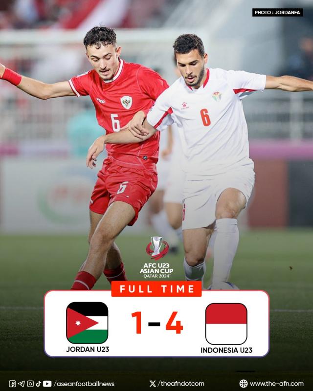 Hajar Jordan 4-1, Indonesia Lolos Perempat Final Piala Asia U-23 2024. (Twitter).