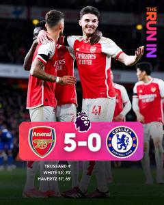 Arsenal Kian Mantap di Puncak Klasemen usai Pecundangi Chelsea 5-0
