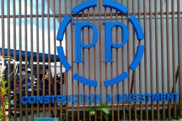 Logo PT PP (Persero). (ANTARA/Ahmad Wijaya).