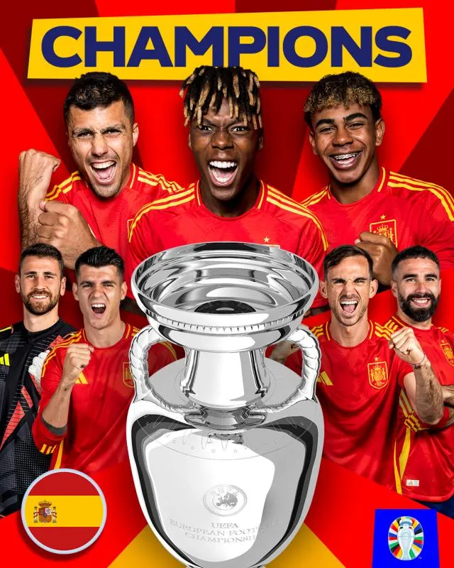 Tumbangkan Inggris 2-1, Spanyol Juara Euro 2024. (Twitter).