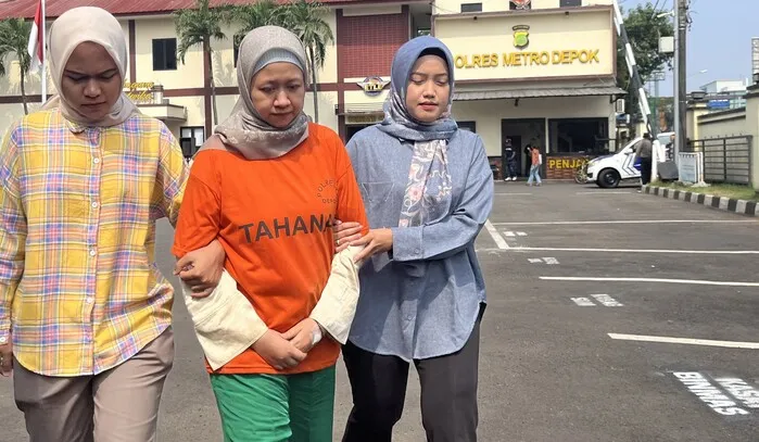 Pelaku penganiayaan balita di Daycare Depok usai menjalani pemeriksaan (Jabarnews.com)