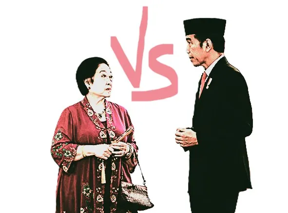Ilustrasi: Ketua Umum PDI Perjuangan Megawati Sukarno Puteri dan Presiden Joko Widodo. Pernah menjadi sekondan yang solid, kini keduanya saling berseberangan. (Suaranasional)