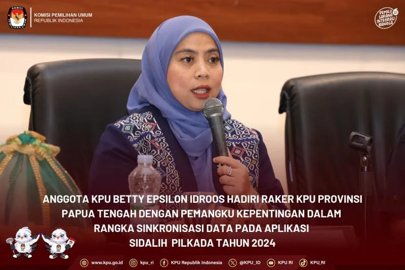 Potensi konflik kepentingan terkait pencalonan suami Anggota KPU RI, Betty Epsilon Idroos di Pilkada 2024. (Istimewa).
