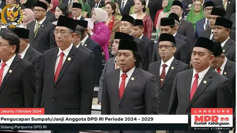 Hari Ini 152 Anggota DPD RI Periode 2024-2029 Resmi Dilantik. (tv parlemen).