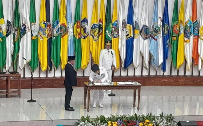 Resmi Dilantik, Teguh Setyabudi Jadi Pj Gubernur DKI Jakarta. (disway.id/cahyono).