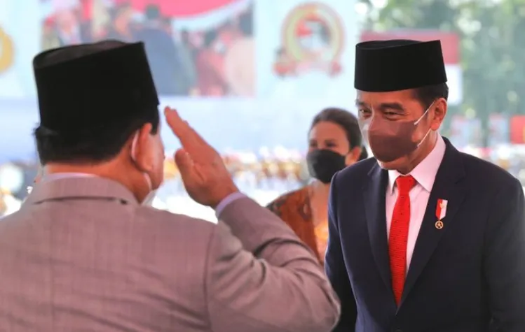 Ilustrasi: Menhan Prabowo Subianto Memberikan Hormat ke Presiden Joko Widodo. (Detik)