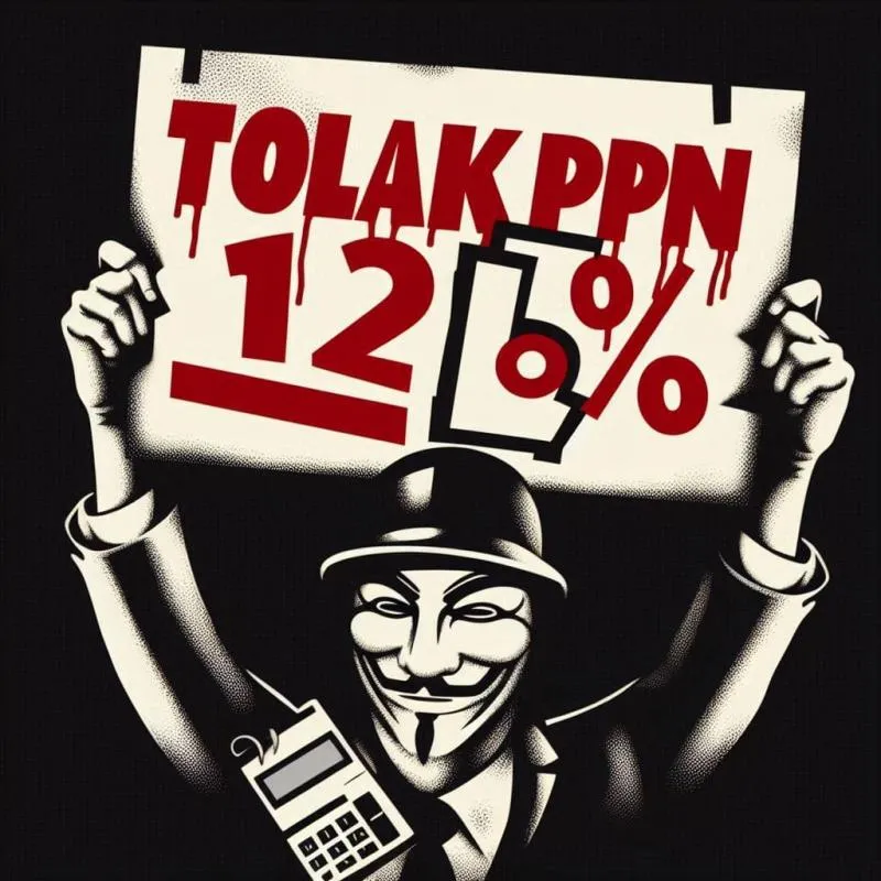 Ilustrasi: Poster seruan protes menolak kenaikan PPN Menjadi 12 persen. (bing)