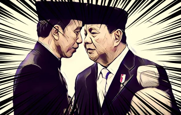 Ilustrasi: Presiden RI ke-7 Joko Widodo dan Presiden RI ke-8 Prabowo Subianto. (liputan6)