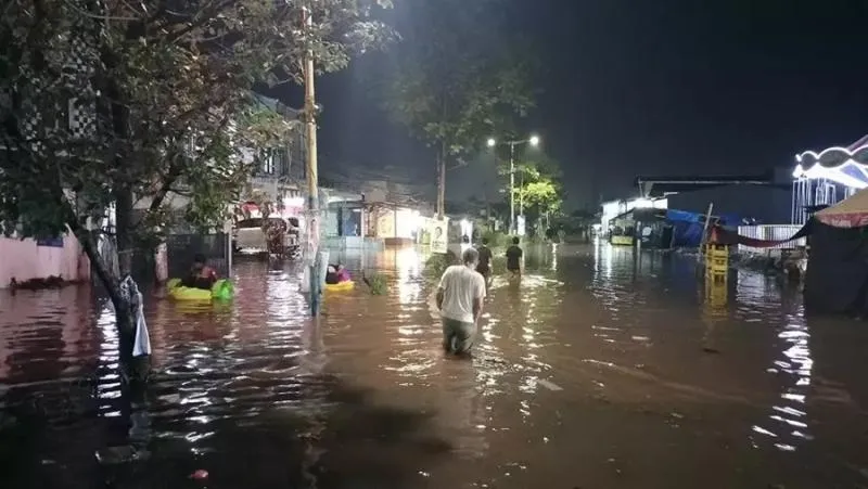 Ilustrasi Banjir di Tangerang. (Investor Daily).