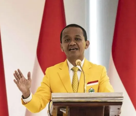 Ketua Umum Partai Golkar Bahlil Lahadalia di Rapat Kerja Nasional Partai Golkar Tahun 2025 di Kantor DPP Partai Golkar, Jakarta, Sabtu (8/2/2025). (Antaranews)