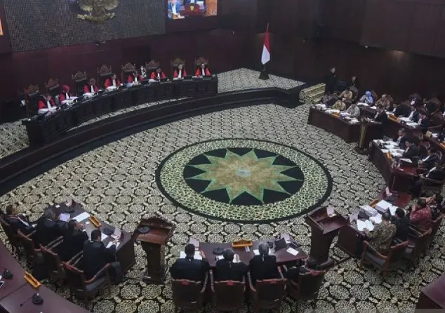 Ilustrasi: Suasana sidang sengketa Pemilu 2024 di Mahkamah Konsitusi. (Antaranews)