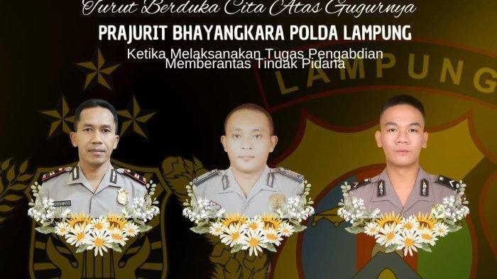 Ini Sosok 3 Polisi Tewas Ditembak saat Gerebek Sabung Ayam di Lampung. (Istimewa).