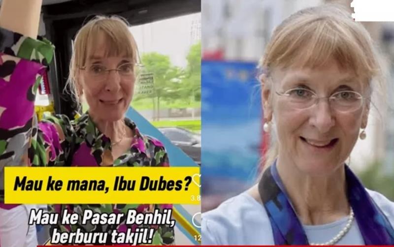 Viral Dubes Jerman untuk RI Ikut Takjil War di Daerah Benhil Jakarta. (Istimewa).