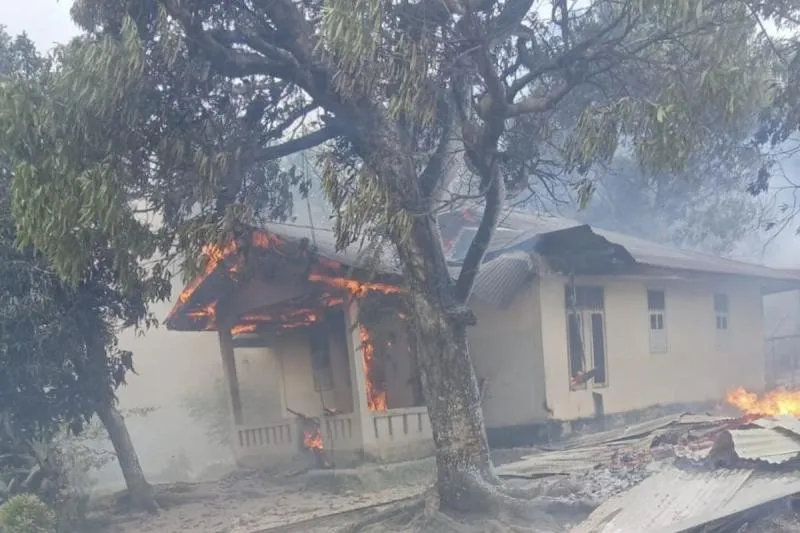 Bentrok warga di Kecamatan Seram Utara, Kabupaten Maluku Tengah, pecah, Kamis (3/4/2025). (Dok Polisi)