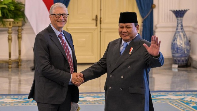 Temui Prabowo, Bill Gates Beri Dana Hibah USD 159 Juta ke Indonesia. (APF/Bay Ismoyo).