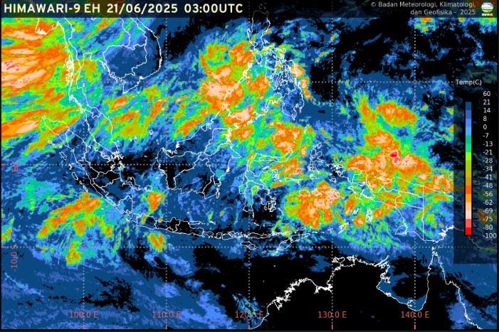 Cuaca Ekstrem, Waspada Potensi Hujan Lebat Hingga Akhir Juni foto : BMKG