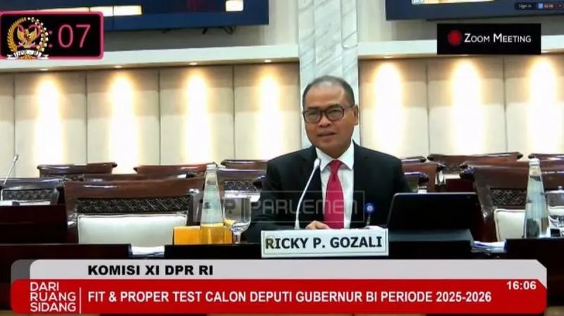 DPR Resmi Pilih Ricky Perdana Gozali Jadi Deputi Gubernur BI 2025-2030. (tv parlemen).