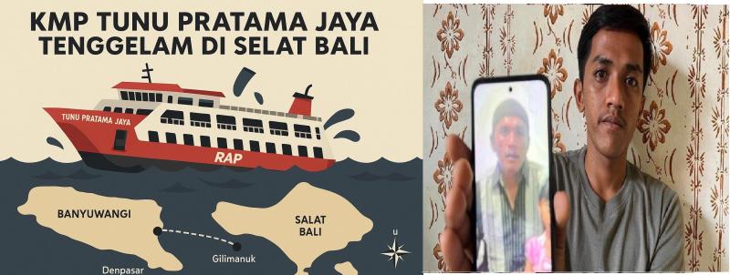 Kisah Haru,Selamat dari Tenggelamnya KMP Tunu Peluk Jenazah Sang Ayah foto serambi mekah
