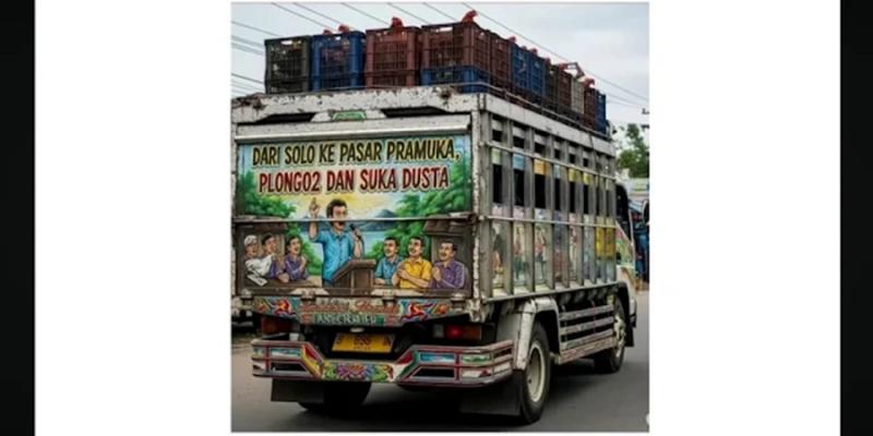 Polemik Ijazah Tak Juga Reda, Jokowi jadi Olok-olokan Belakang Truk. (Istimewa).