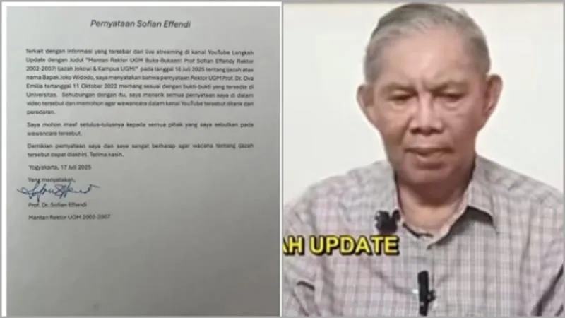 Tiba-tiba Eks Rektor UGM Minta Maaf-Cabut Perkataan soal Ijazah Jokowi. (Istimewa).