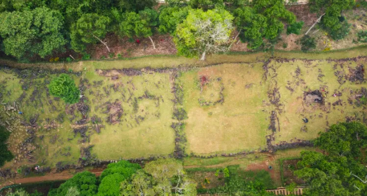 Ilustrasi: Foto udara layout kawasan Gunung Padang. (Law-justice)