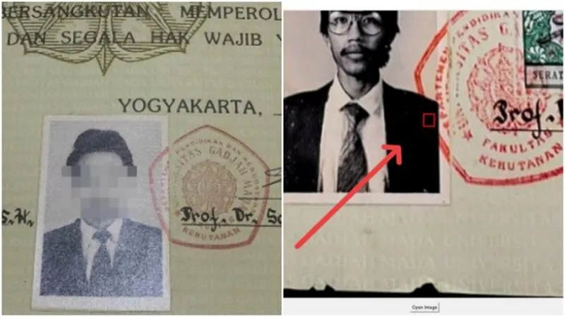 Ratusan Ribu Lulusan UGM Stempel di Depan Foto, Kecuali Ijazah Jokowi. (Istimewa).