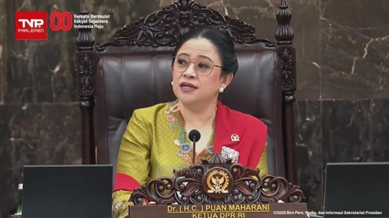 Pidato Sidang MPR, Puan Bahas Indonesia Gelap hingga Bendera One Piece. (TV Parlemen).