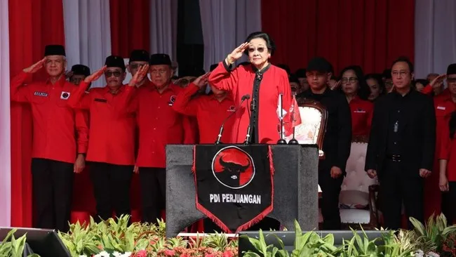 Mega di HUT RI di PDIP: Kita Jangan jadi Partai yang Cuma Ikut Arus. (DPP PDIP).
