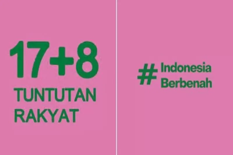 Viral 17+8 Tuntutan Rakyat yang menggunakan tone warna pink dan hijau, lantas apa makna dibaliknya? (Instagram)