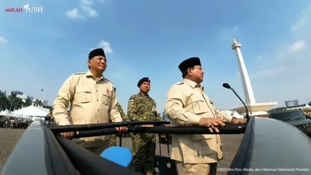 Saat Upacara HUT TNI, Presiden Prabowo Tidak Menyebut Nama Jokowi. (Biro Pers Istana).