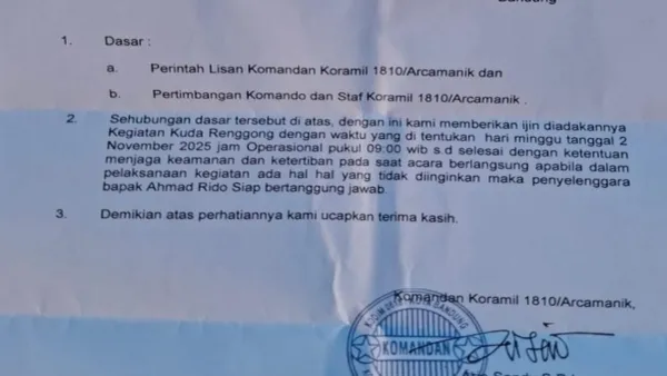 Viral Koramil Keluarkan Izin Keramaian yang Harusnya Jadi Tugas Polisi. (Istimewa).