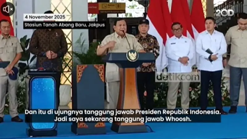 Siap Tanggung Jawab, Prabowo Minta Whoosh Dilanjut hingga Banyuwangi. (Istimewa).