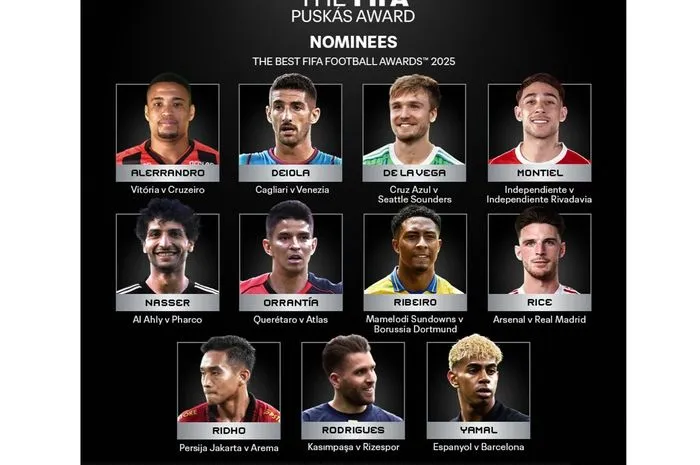 Bersaing dengan Yamal & Rice, Rizky Ridho Masuk Nominasi Puskas Award. (x FIFA).