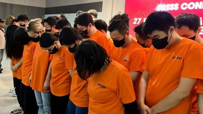 Di Lampung Markas Polisi Gadungan China Digerebek, 27 WNA Diringkus. (Istimewa).