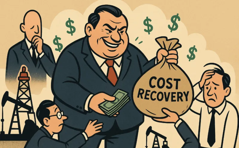 Cover: Ilustrasi dugaan korupsi bermodus cost recovery. (Chat GPT)
