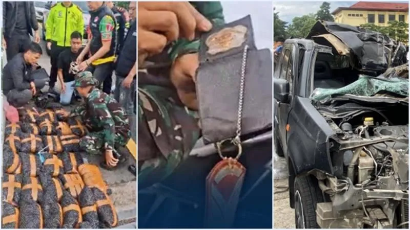 Tak Cuma 75.000 Ekstasi, TNI Juga Dapati Lencana Polri di Mobil Ini. (Istimewa).