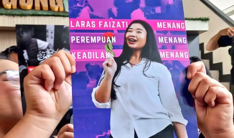 Respons Laras Faizati Usai Divonis Bebas oleh Hakim PN Jaksel. (x Amnesty).