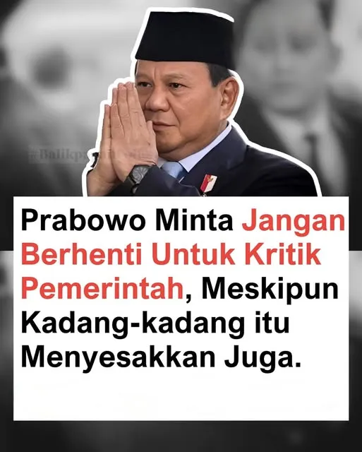 Ilustrasi Tanggapan Presiden Atas Kritik Terhadap Pemerintahan Presiden Prabowo (ist)