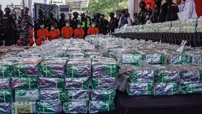 Barang bukti shabu asal China hampir 2 ton (ANTARA FOTO/Teguh Prihatna)