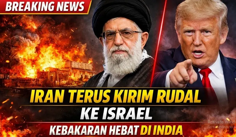 Ilustras Gamabar Kebakara Hebat di India dan Pengiriman Rudak Iran ke Israel - Sumber Foto: Istimewa