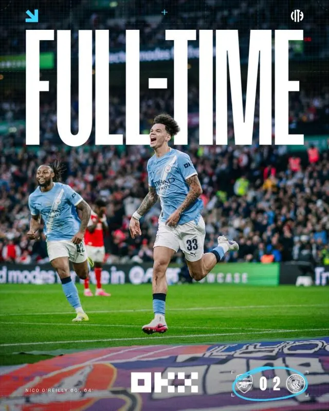 Hajar Arsenal 2-0, City Juara Carabao Cup. (x Man City).