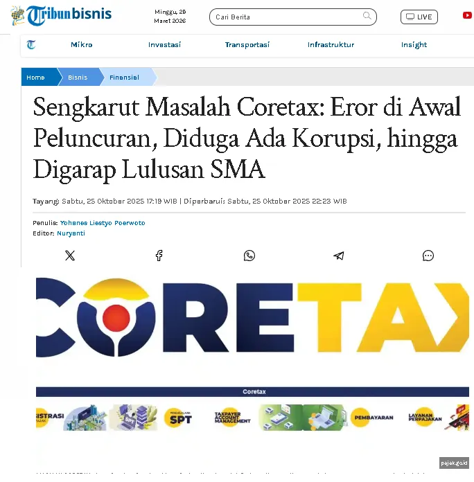 Proyek Coretax Rp1,3 T Bermasalah, KPK Diminta Periksa Sri Mulyani  